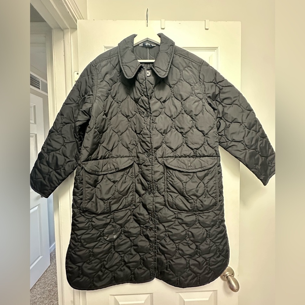 Women's Quilted Black Coat